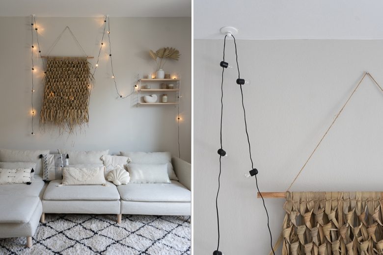Wandgestaltung fürs Wohnzimmer: Deko Ideen im Boho Stil › dreieckchen